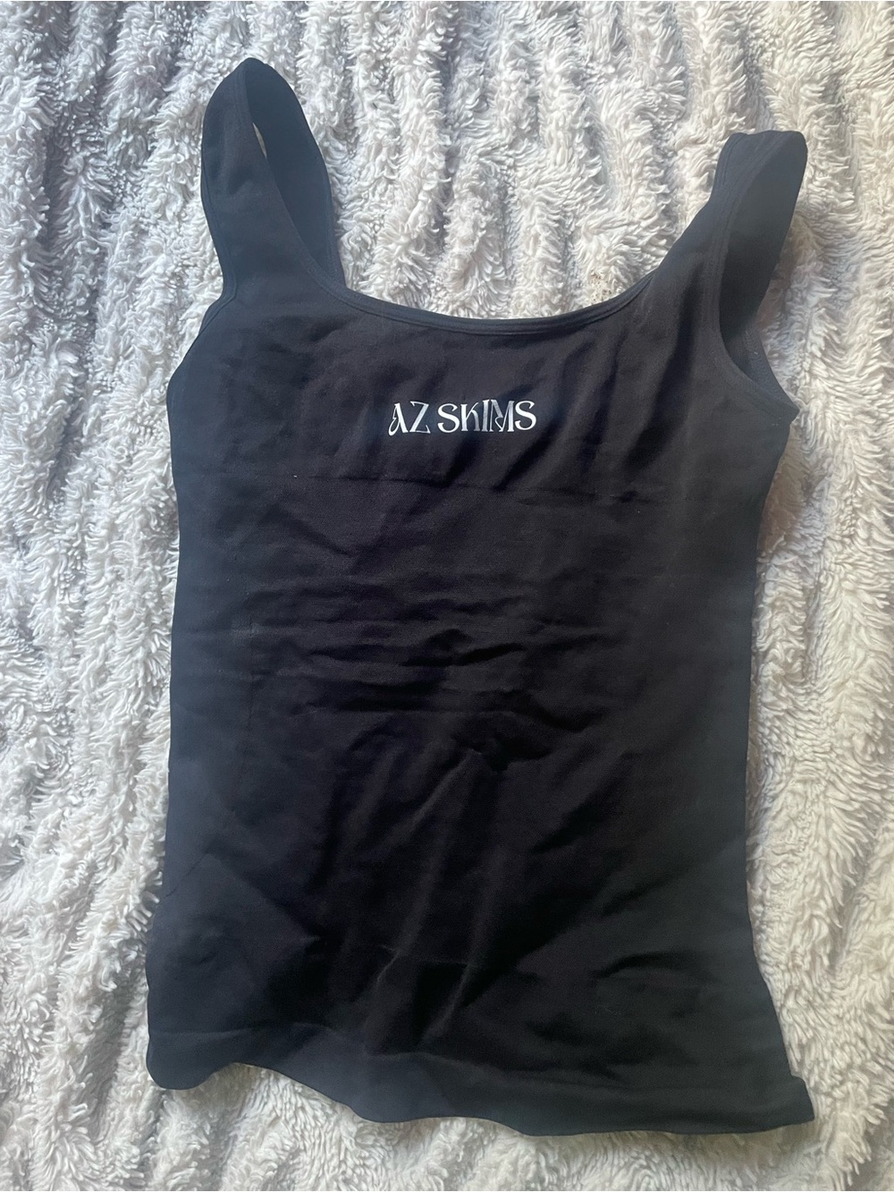 SKIMS Black Logo Tank Top - Scoop Neck